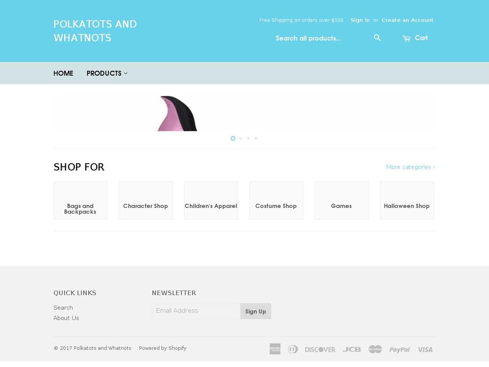 polkatotsandwhatnots.com shopify website screenshot