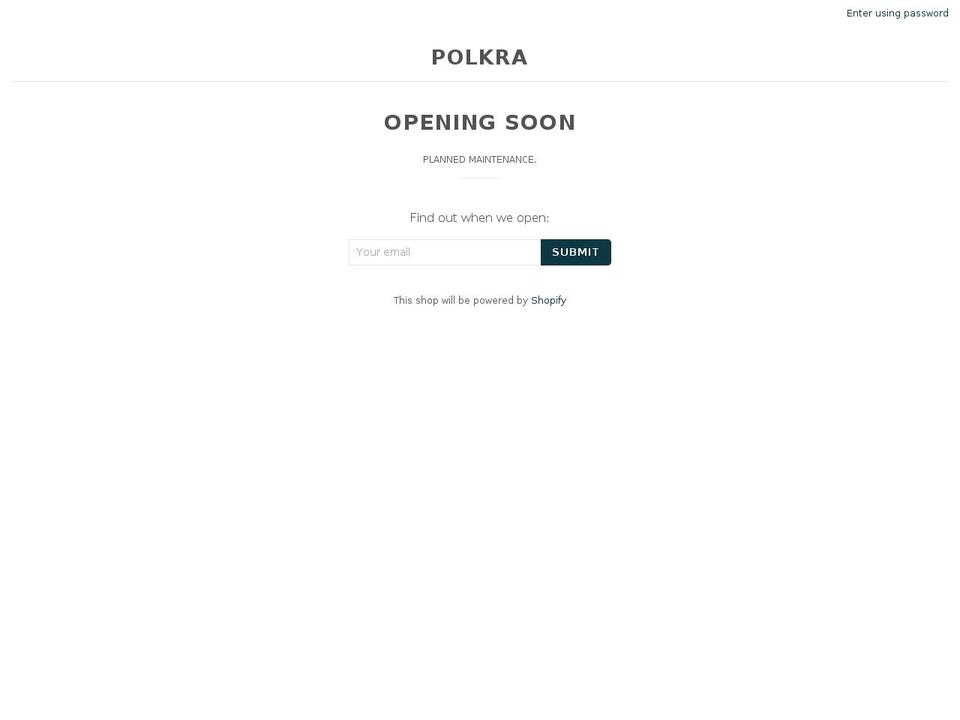 polkra.com shopify website screenshot