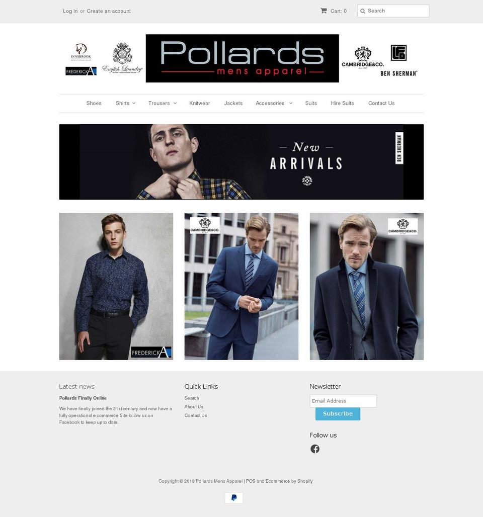 pollards.co.nz shopify website screenshot