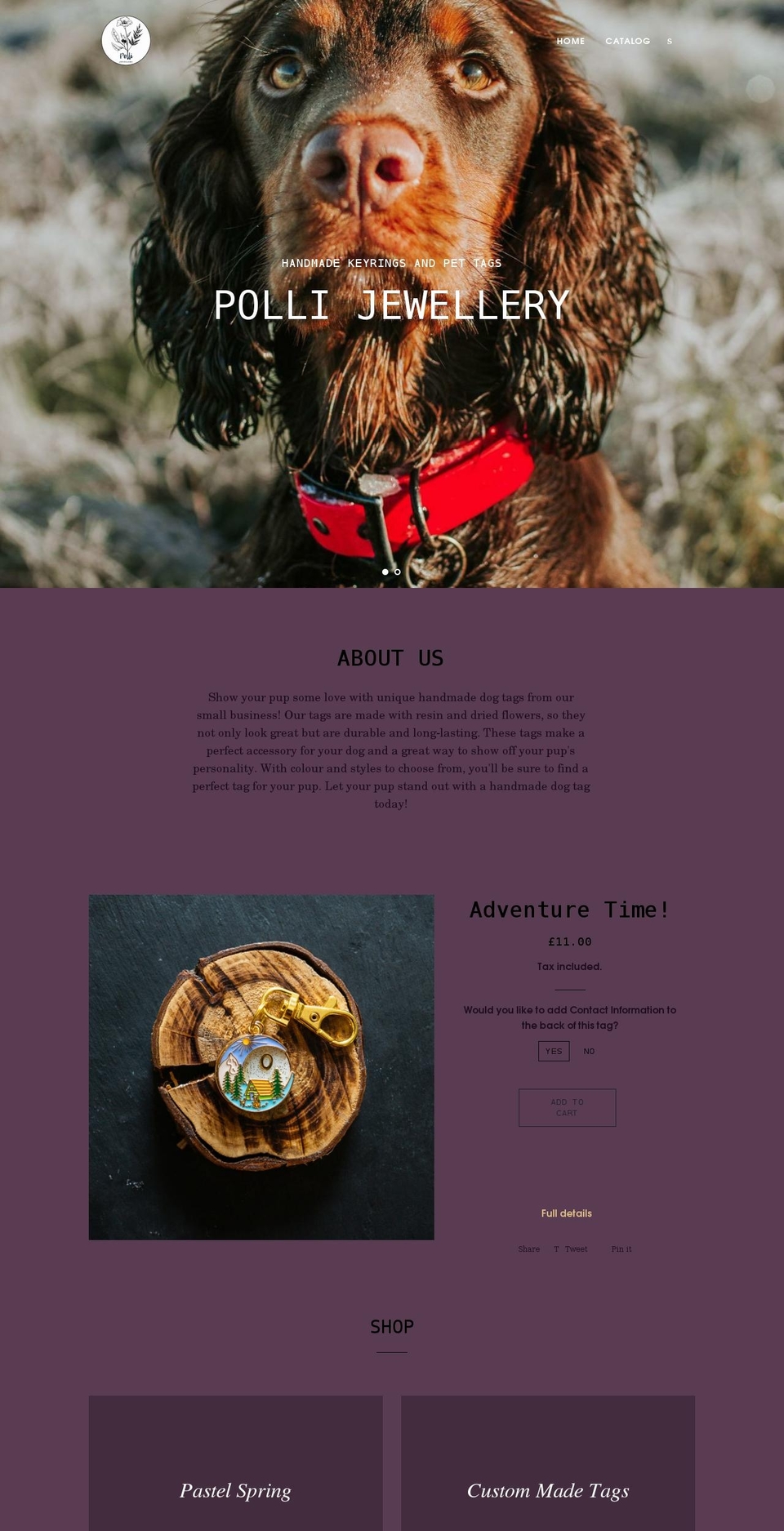 pollijewellery.com shopify website screenshot
