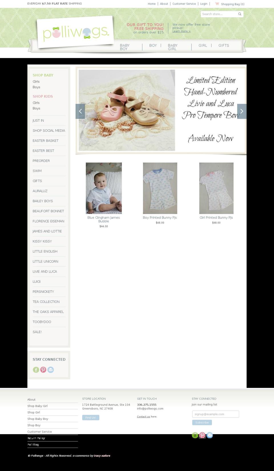 polliwogs-theme Shopify theme site example polliwogsonline.com