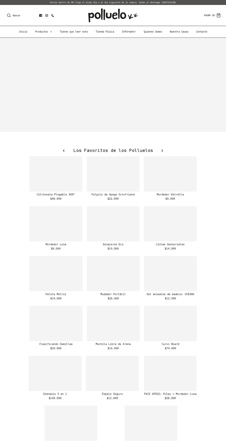 polluelo.cl shopify website screenshot