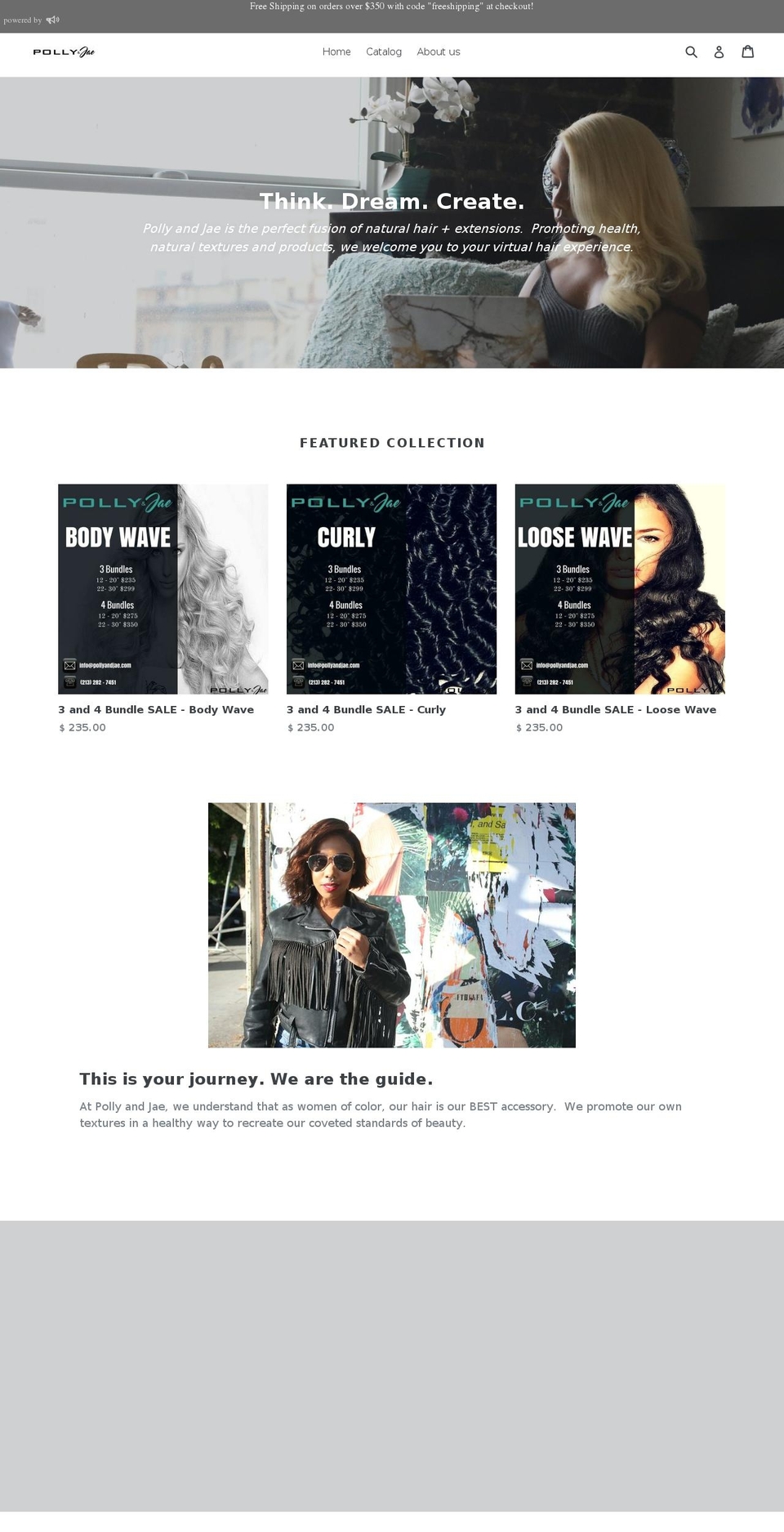 pollyandjaehaircompany.com — Shopify storefront screenshot