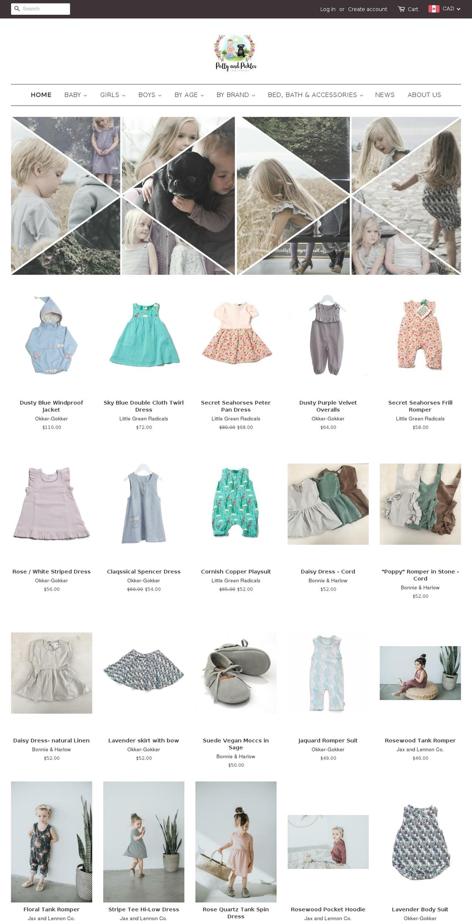 pollyandpickle.com — Shopify storefront screenshot