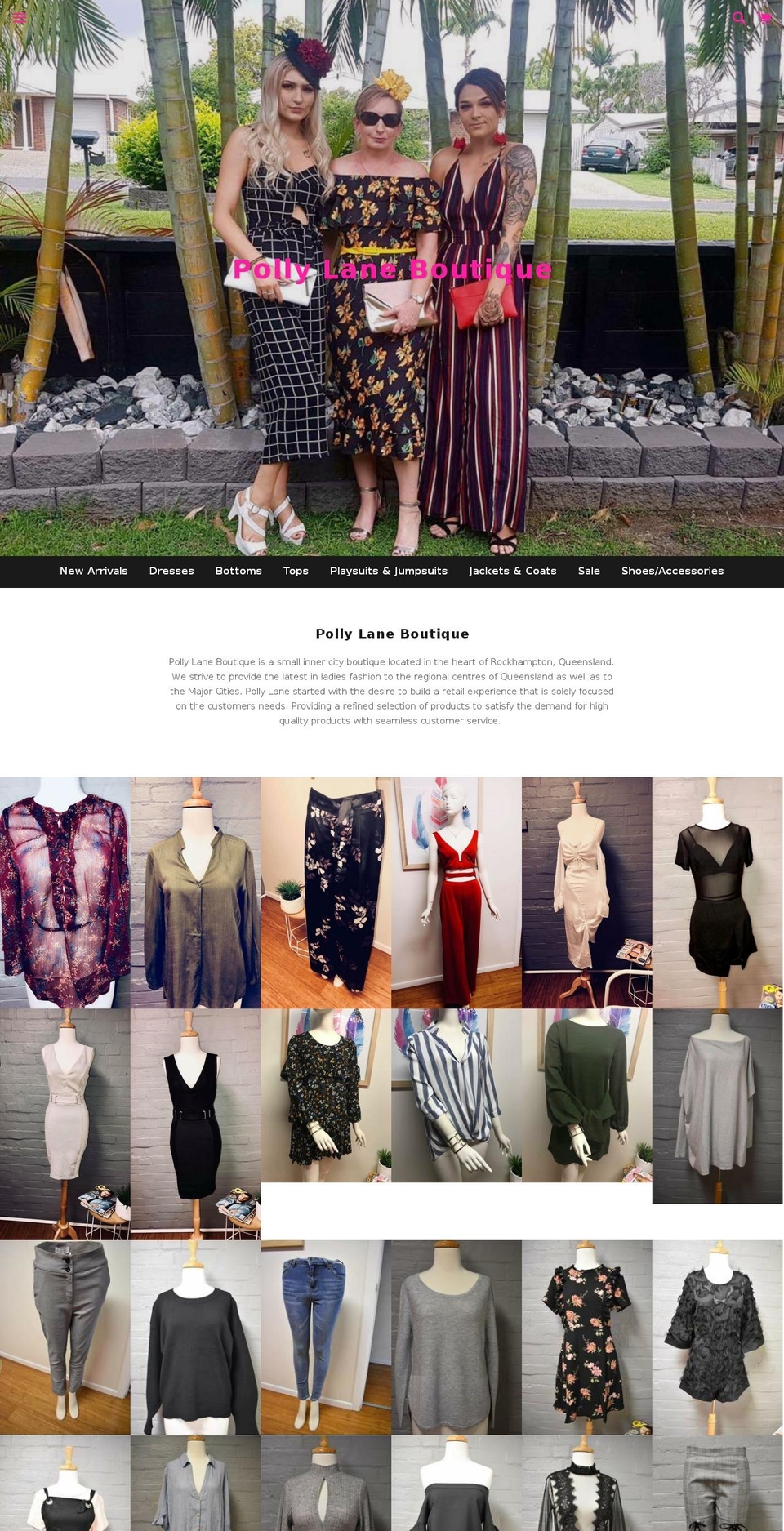 pollylaneboutique.com shopify website screenshot