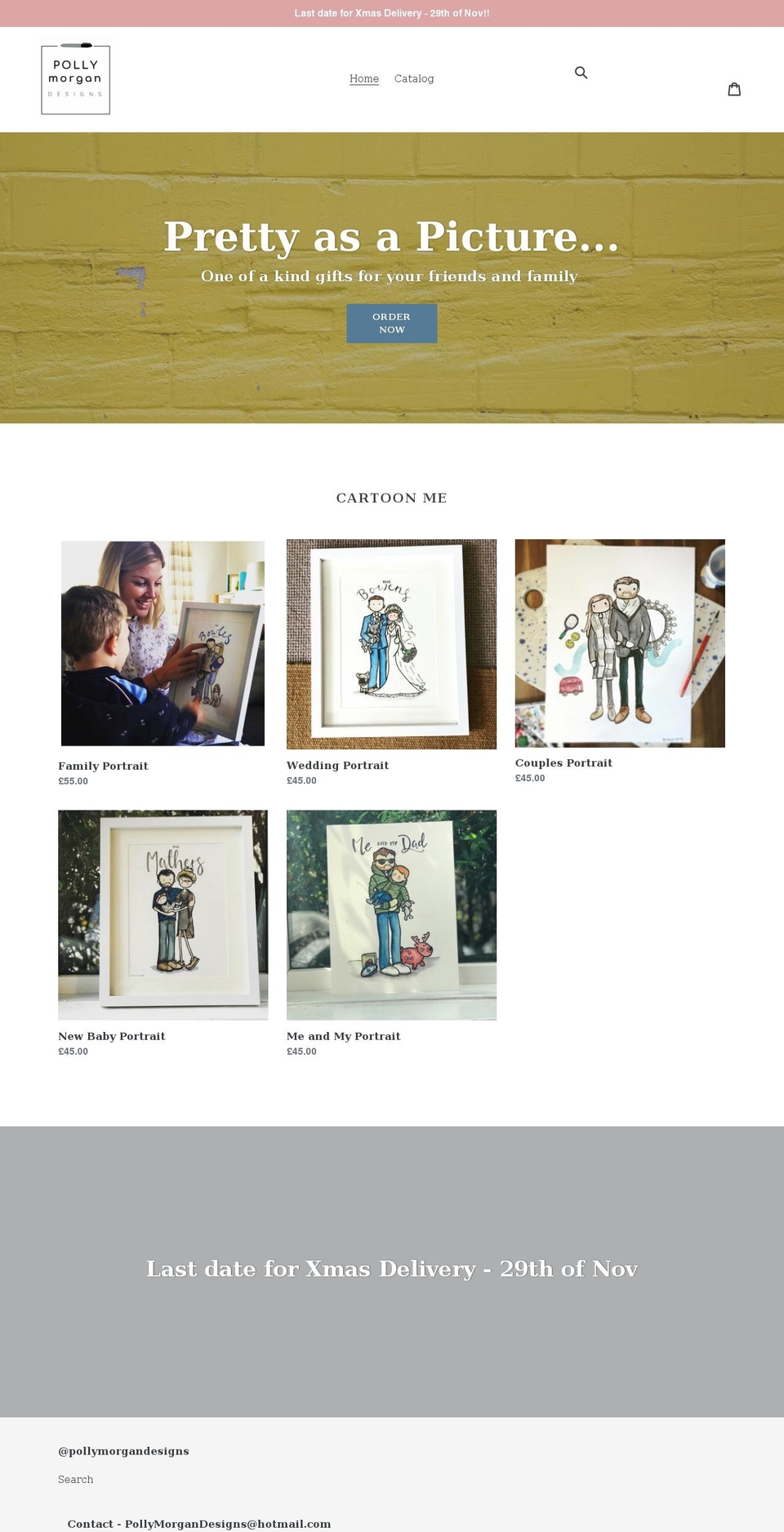 pollymorgandesigns.com shopify website screenshot