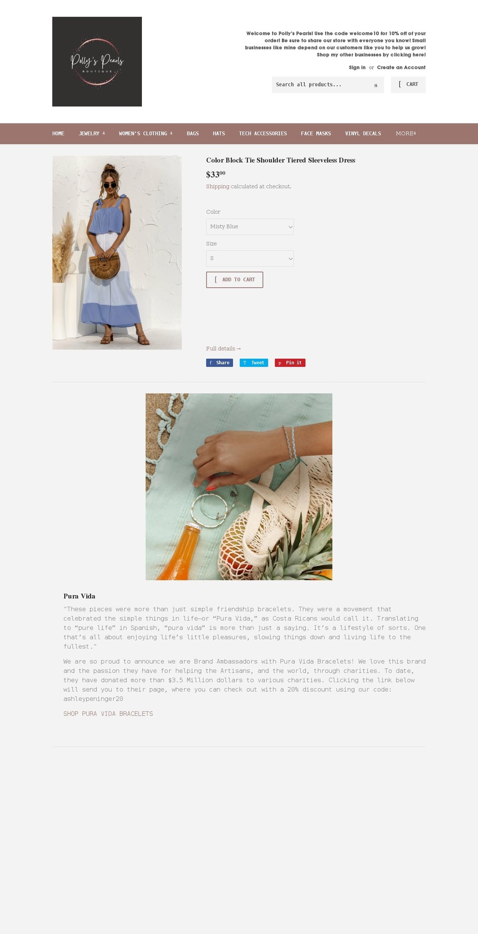 pollys-pearls.com shopify website screenshot