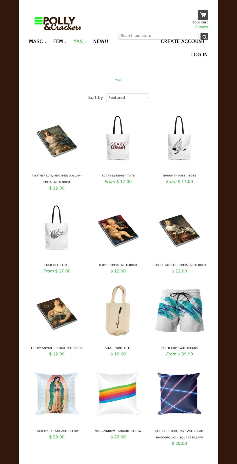 pollyscracker.com shopify website screenshot