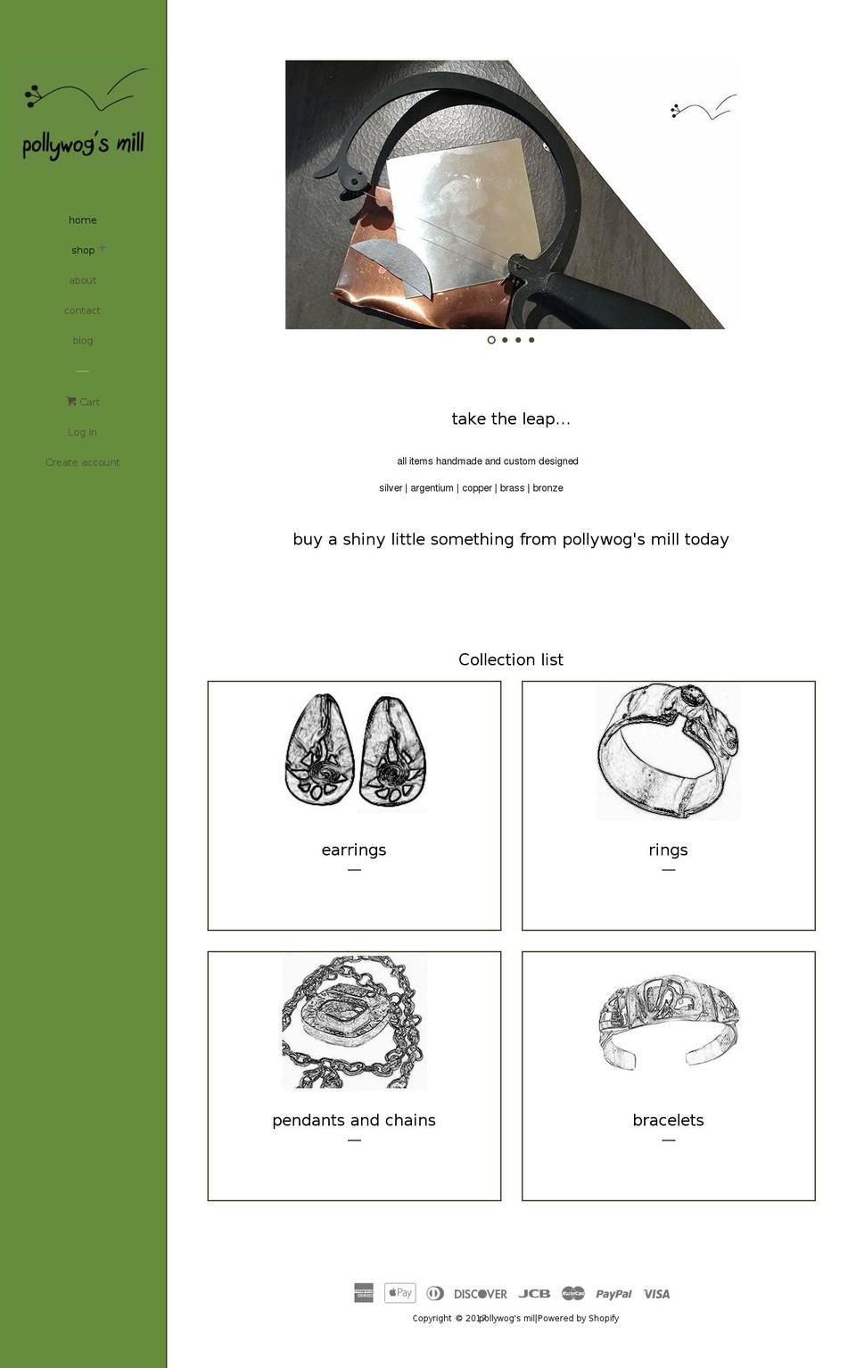 pollywogsmill.com shopify website screenshot