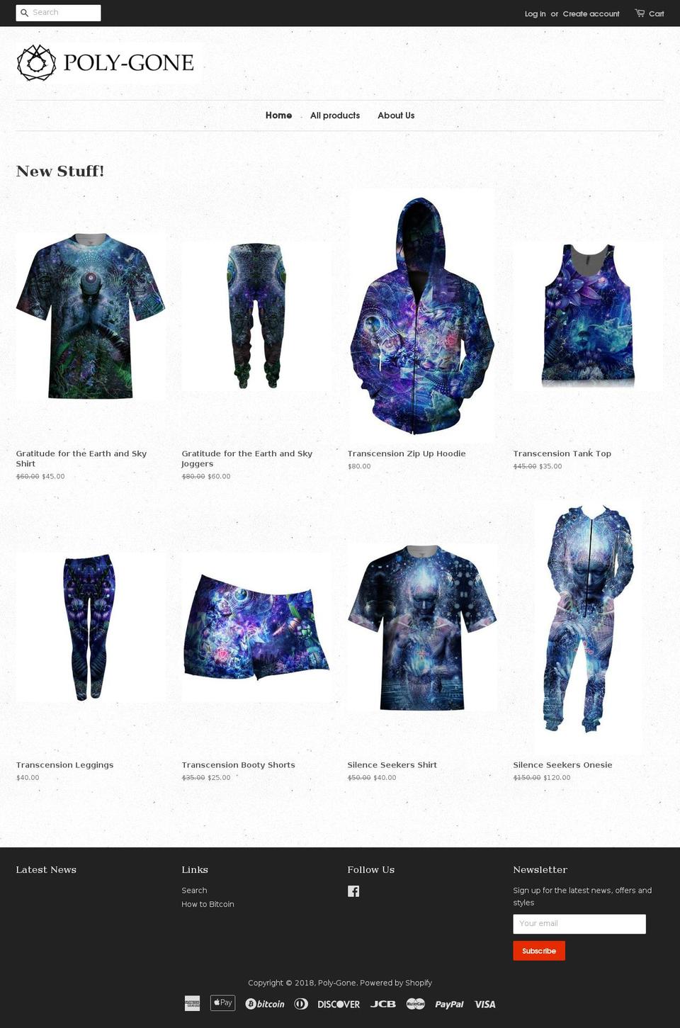 poly-gone.net shopify website screenshot