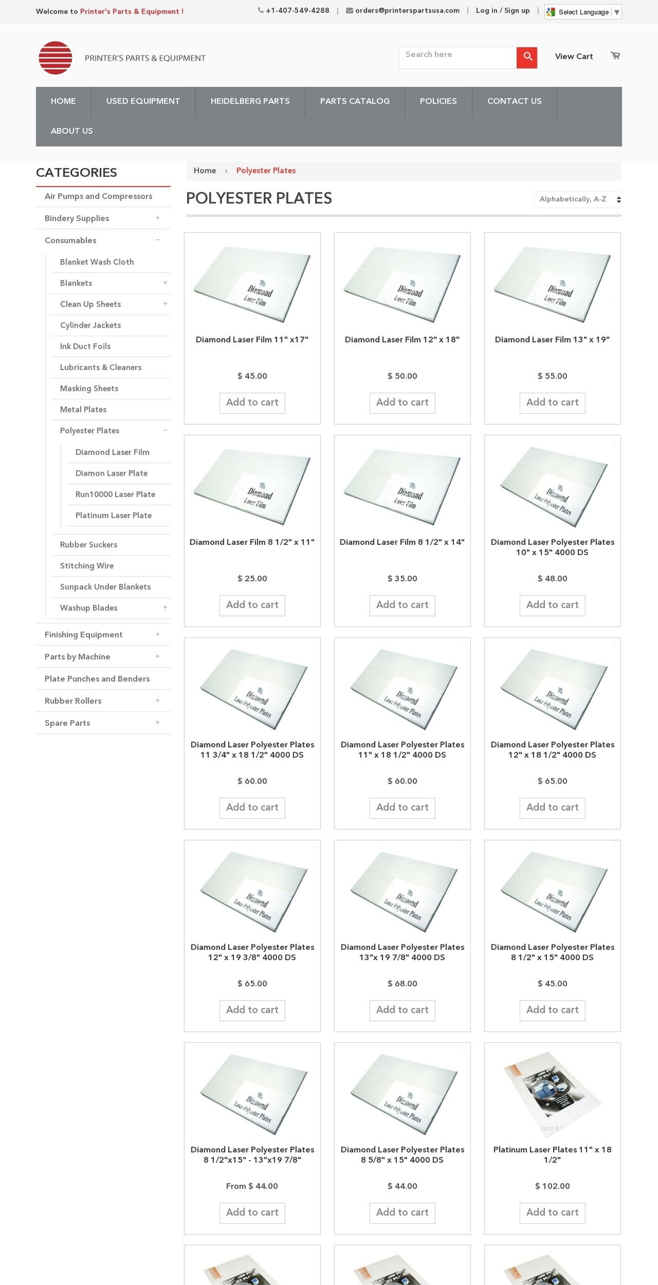 polyesterplates.com shopify website screenshot