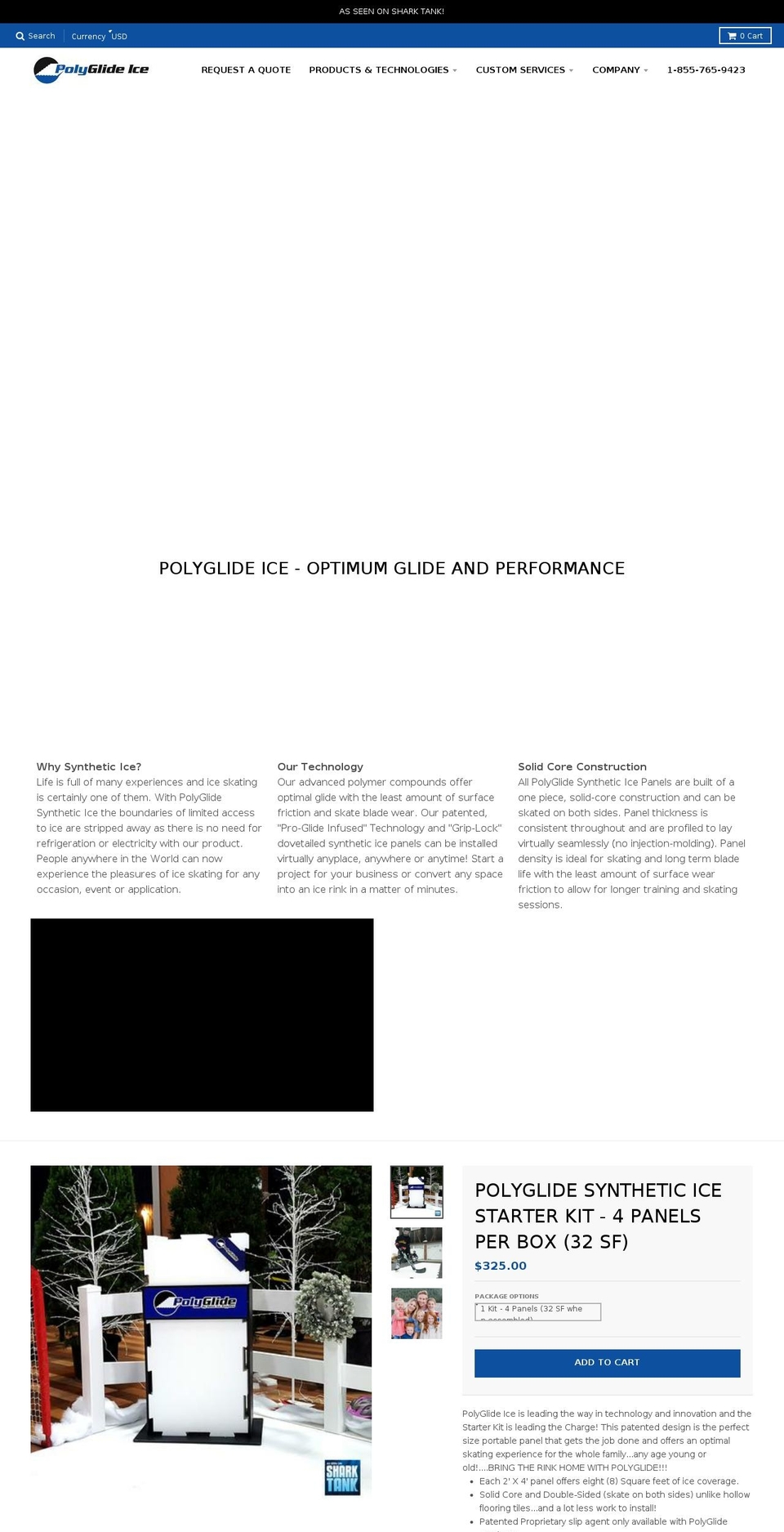 polyglideice.com — Shopify storefront screenshot