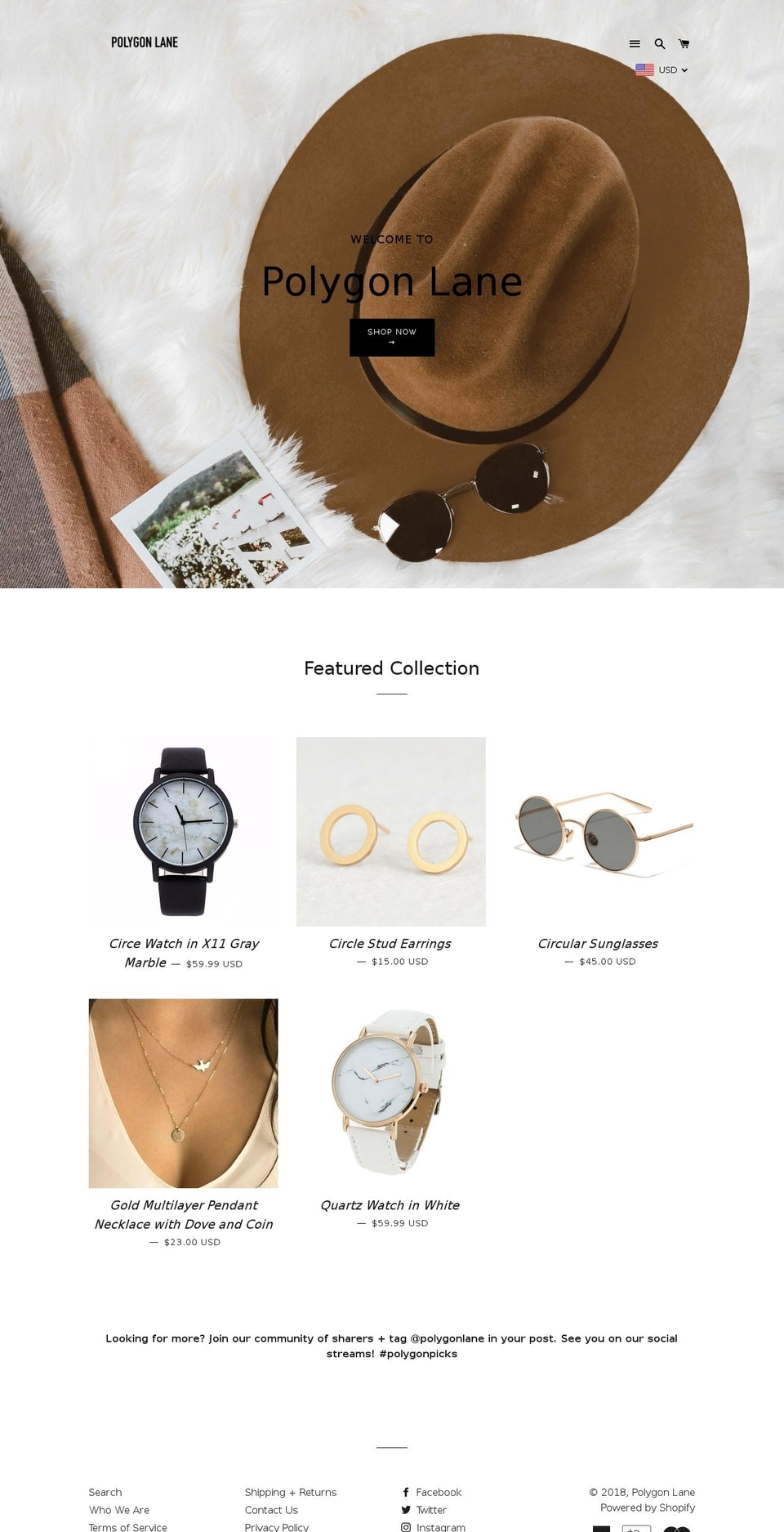 polygonlane.com shopify website screenshot