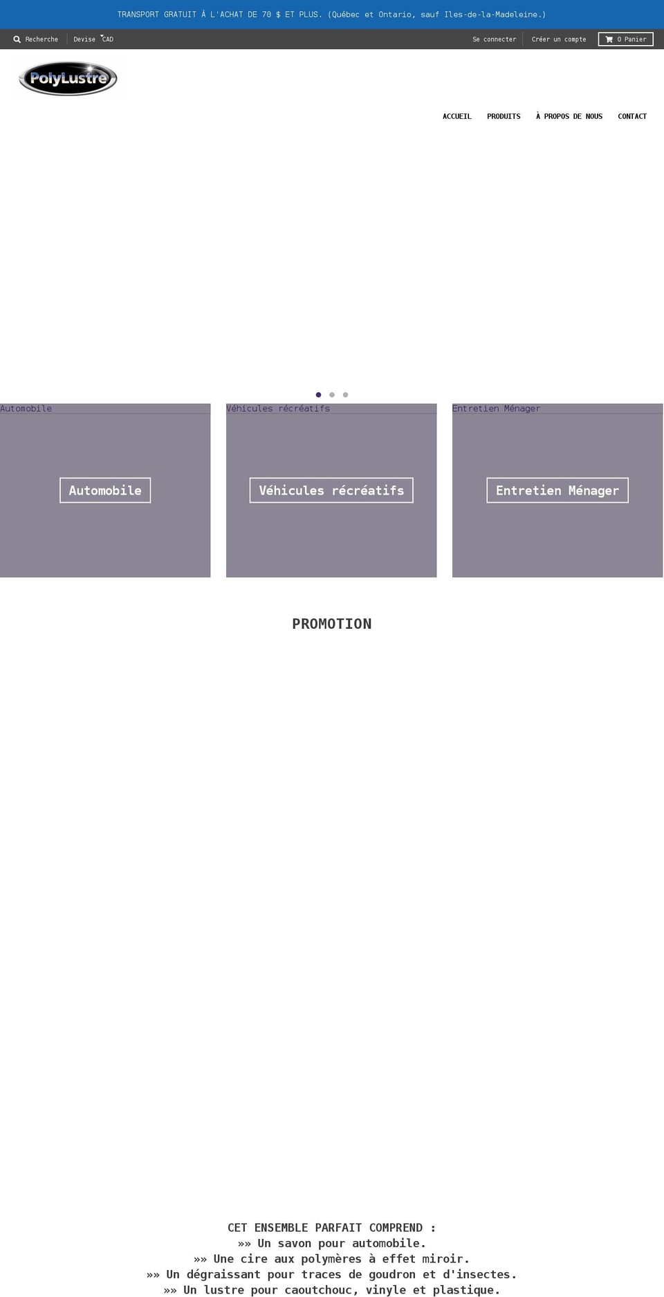 polylustre.com shopify website screenshot