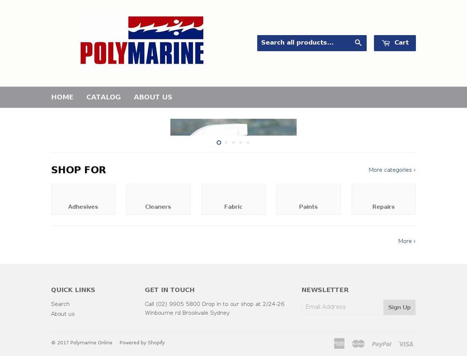 polymarine.com.au shopify website screenshot