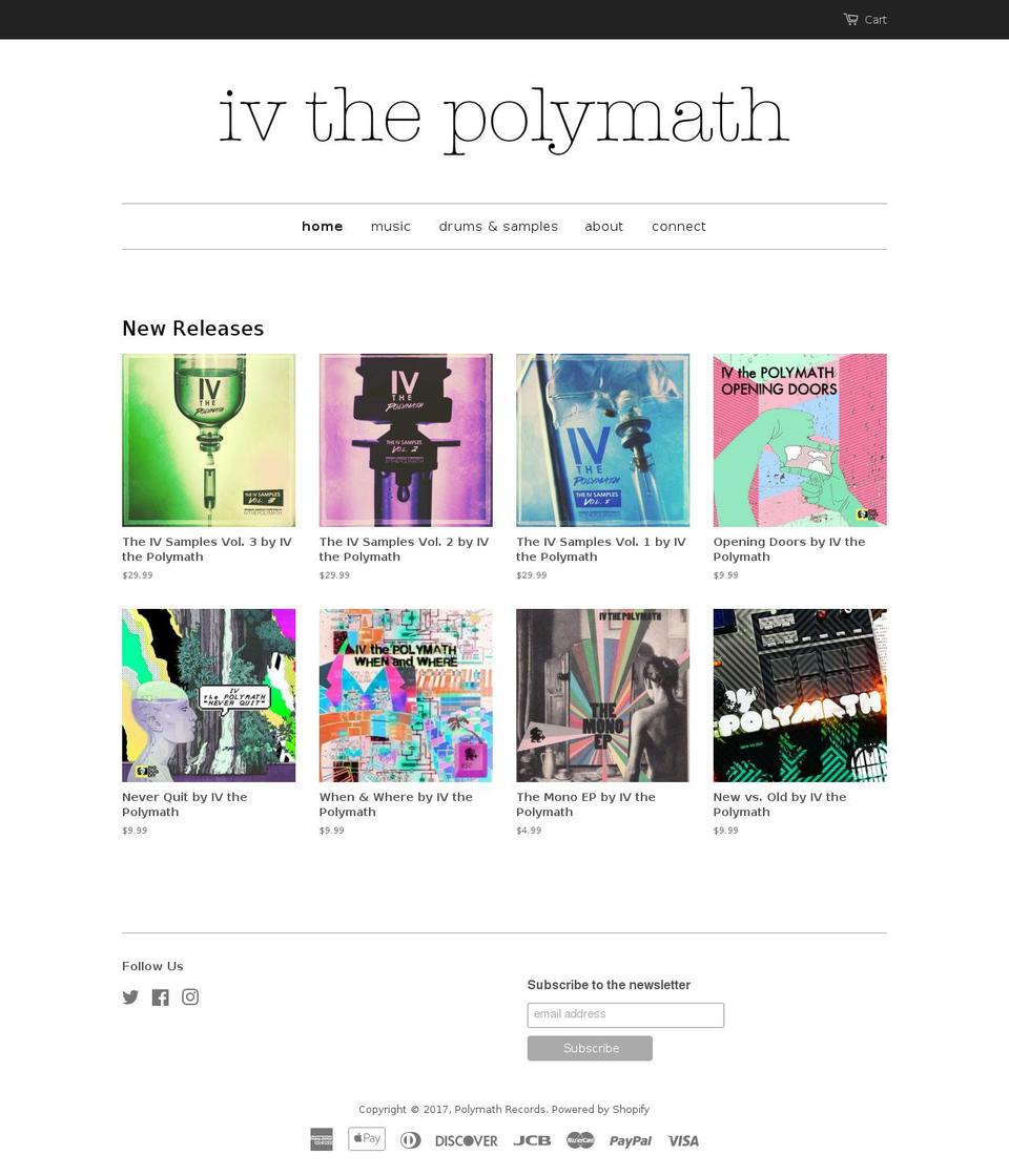 polymathrecords.com shopify website screenshot