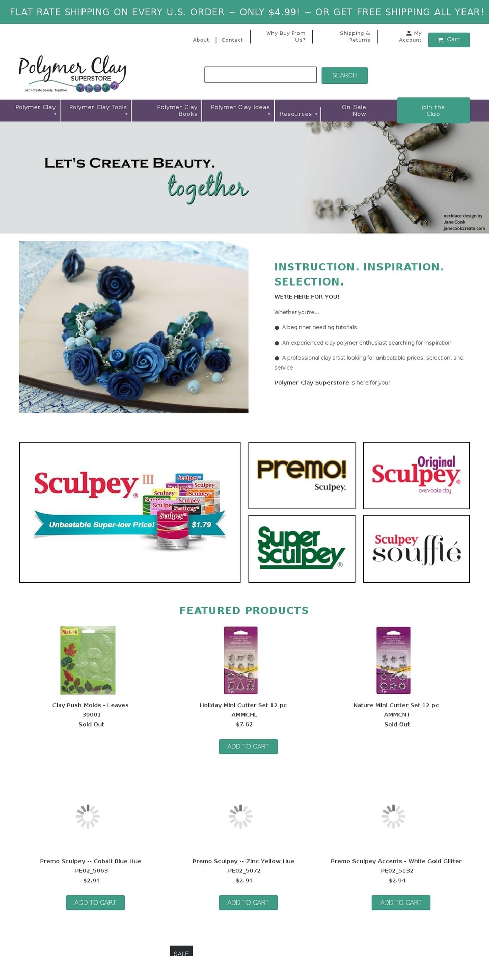 polymerclaysuperstore.com — Shopify storefront screenshot