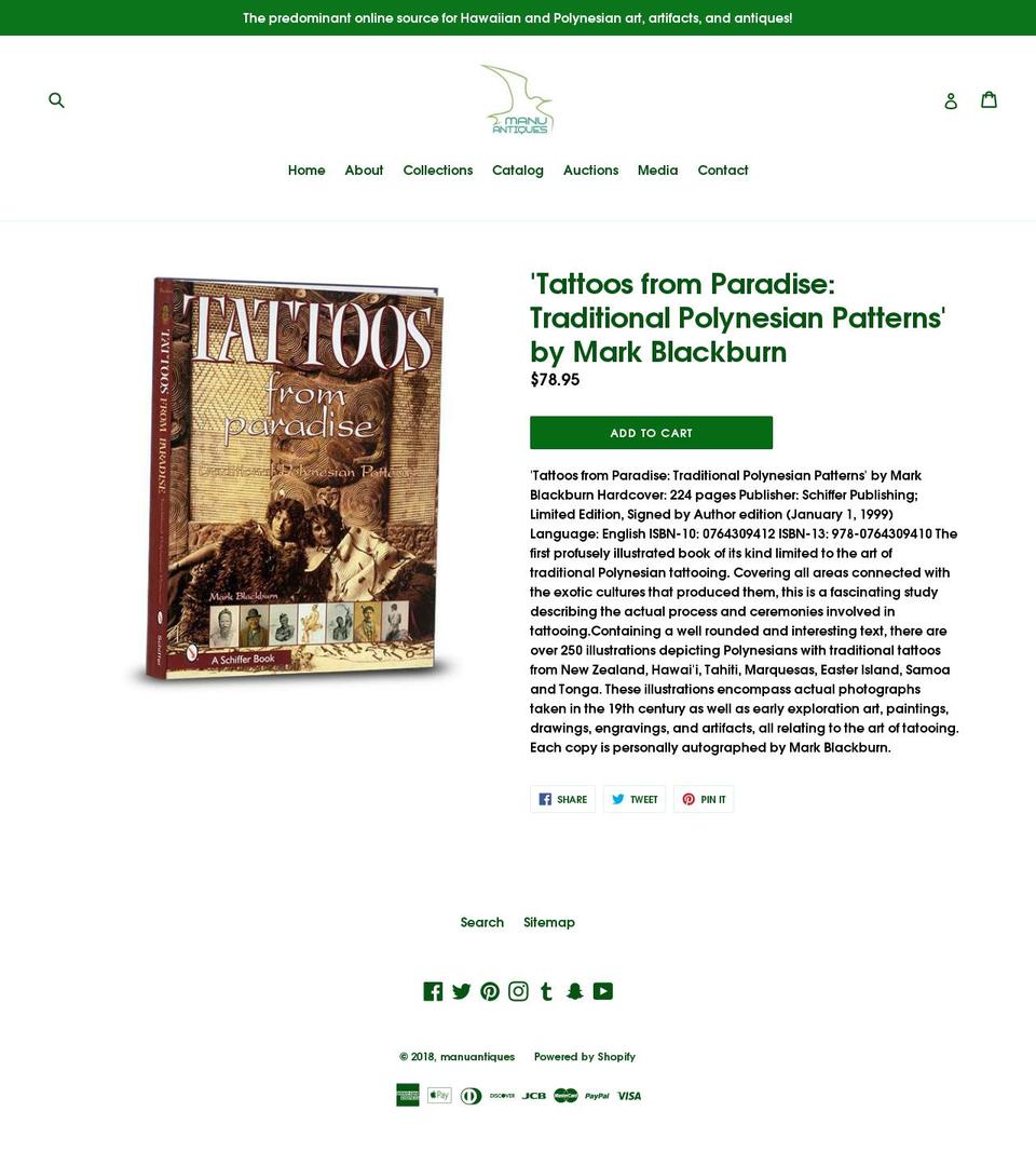 polynesiantattoo.com — Shopify storefront screenshot