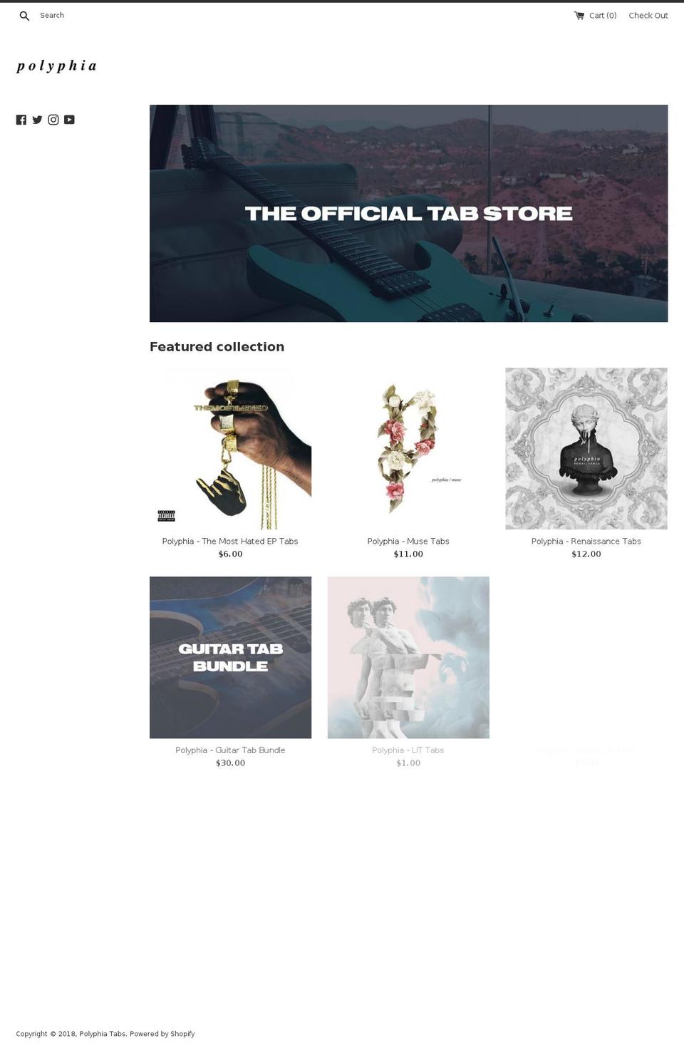 polyphia.store shopify website screenshot