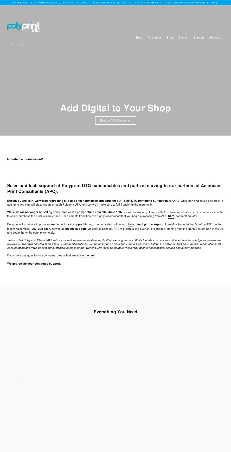 polyprintusa.com shopify website screenshot