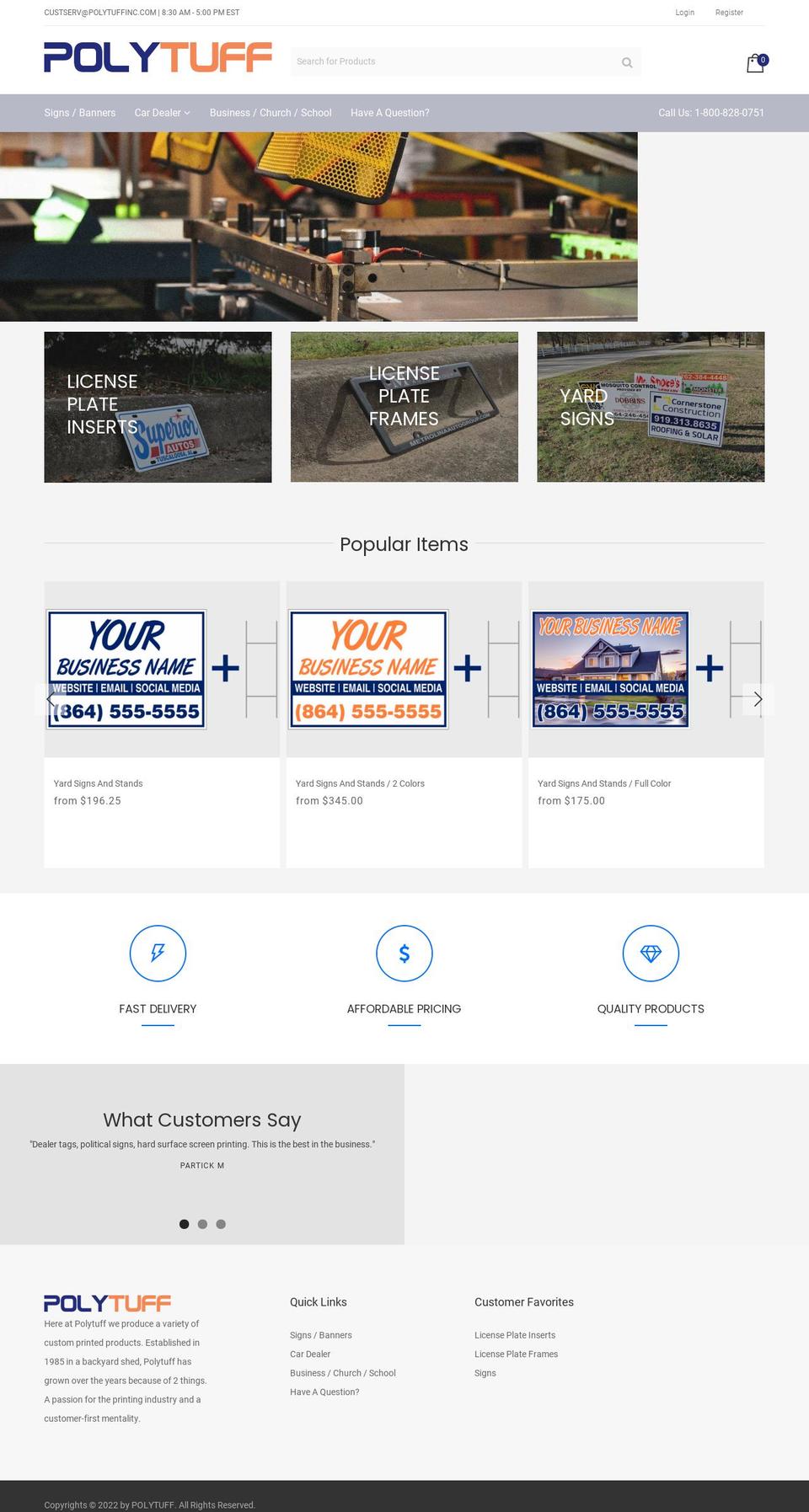 polytuffinc.com shopify website screenshot