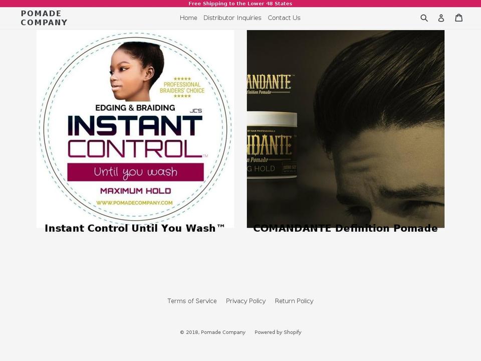 pomadecompany.com shopify website screenshot