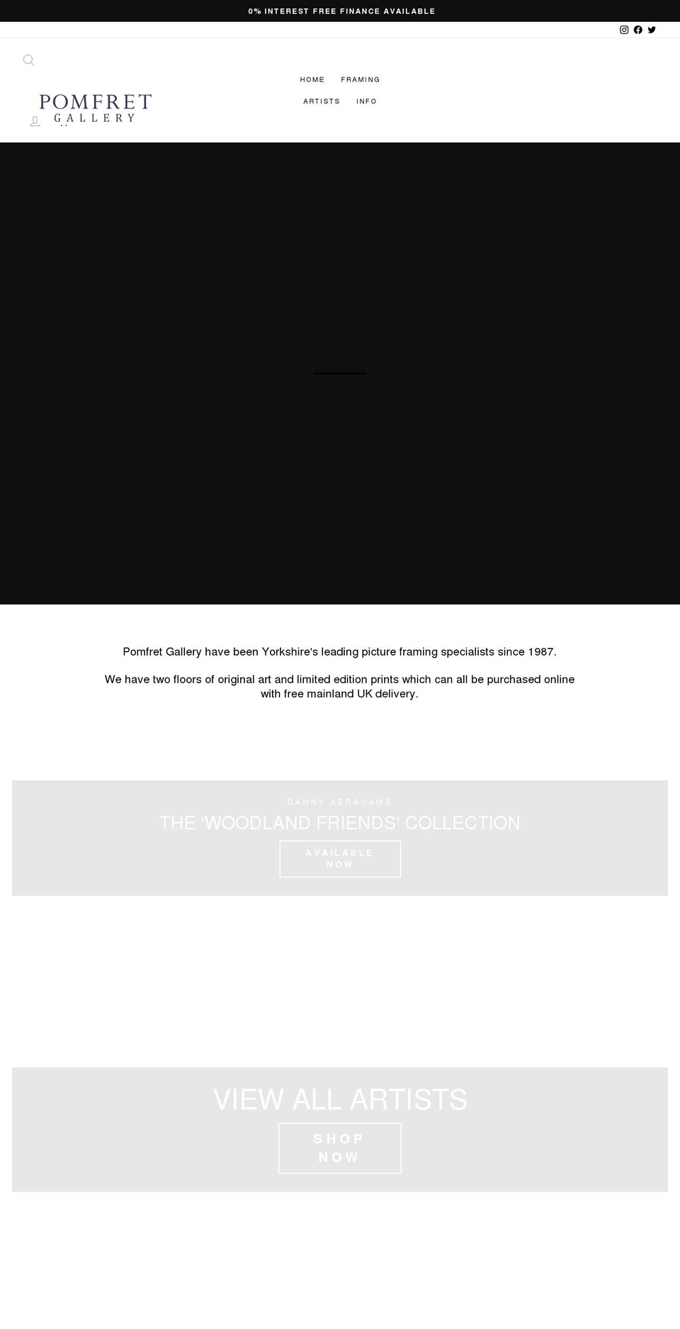 pomfretgallery.co.uk shopify website screenshot