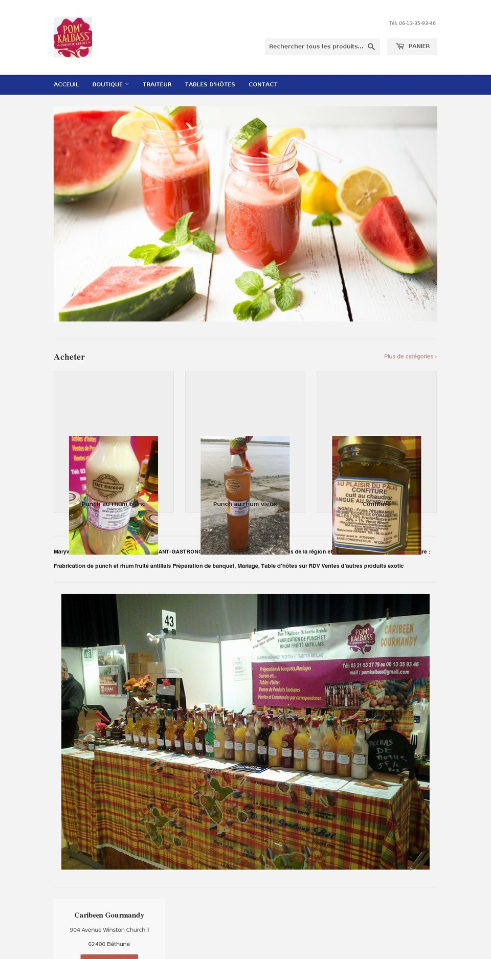 pomkalbassothentickreole.com — Shopify storefront screenshot