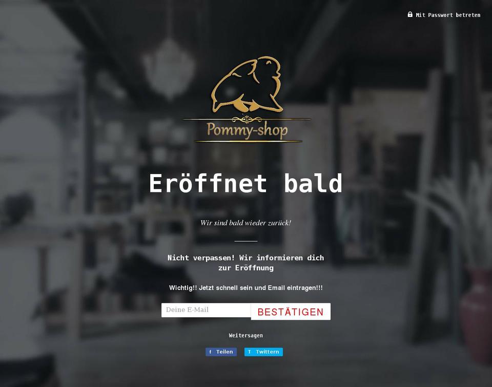 pommyshop.com shopify website screenshot