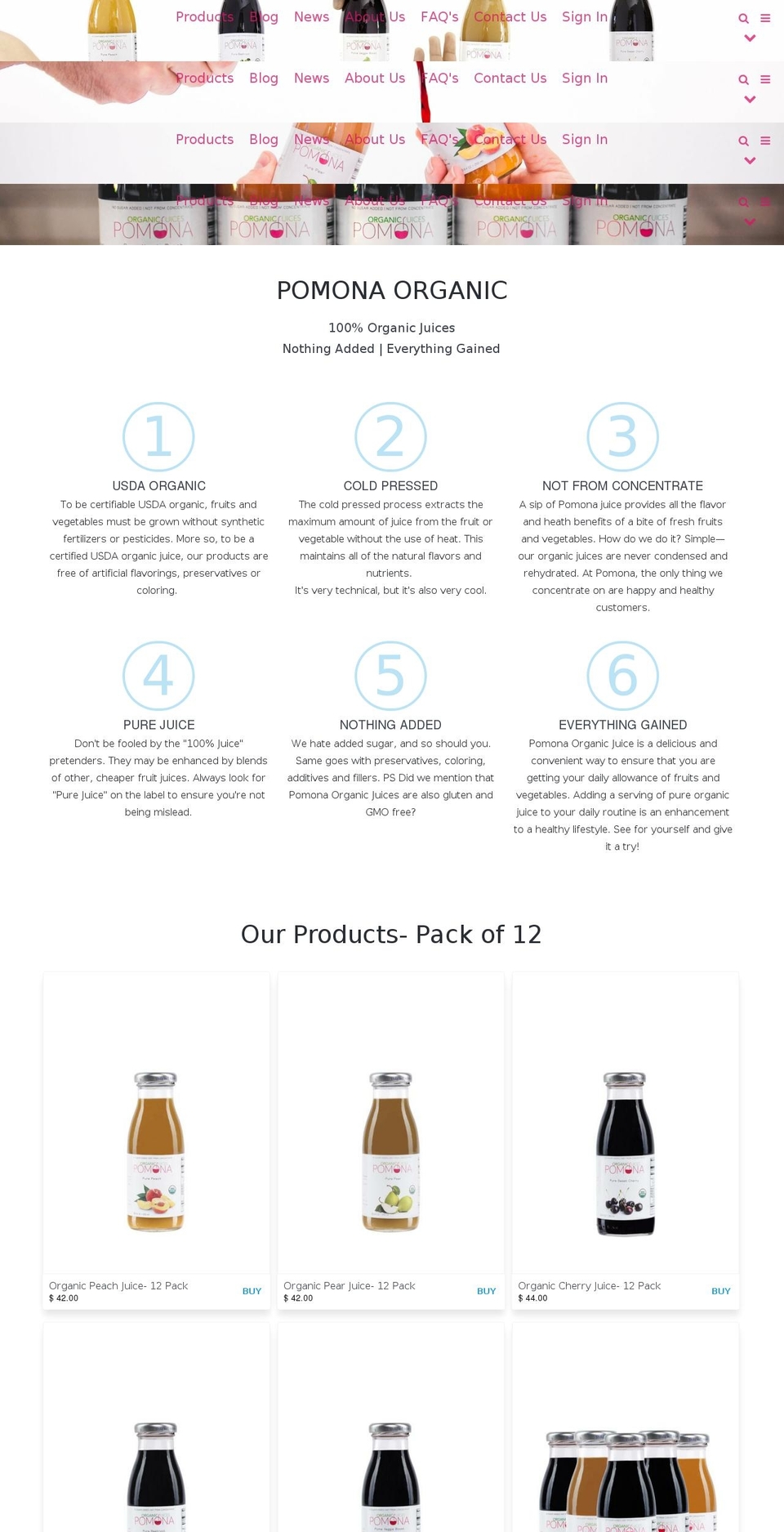 pomonajuices.com shopify website screenshot