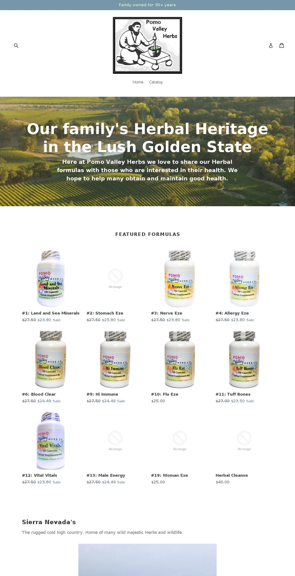 pomovalleyherbs.com shopify website screenshot