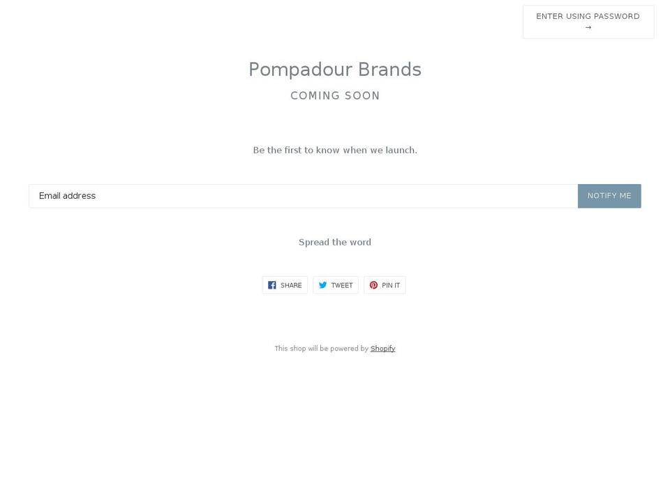 pompadourbrands.com shopify website screenshot