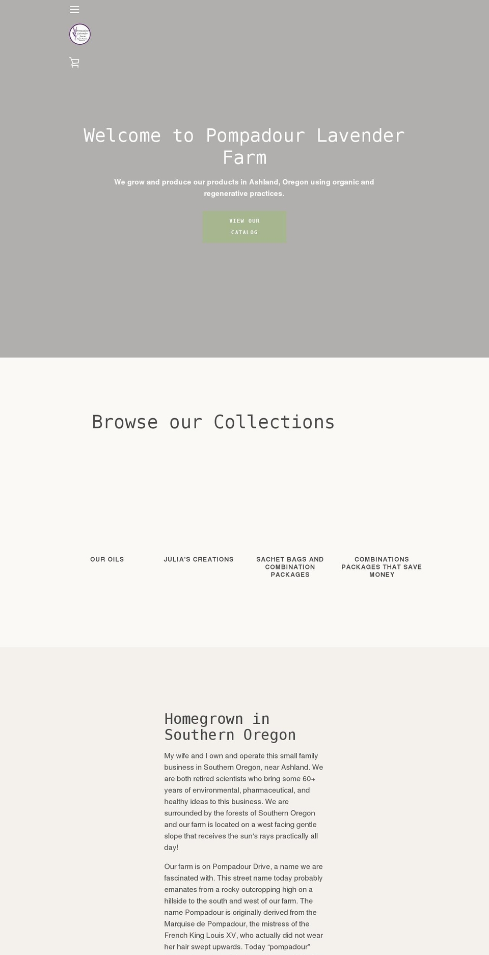 pompadourlavenderfarm.com shopify website screenshot