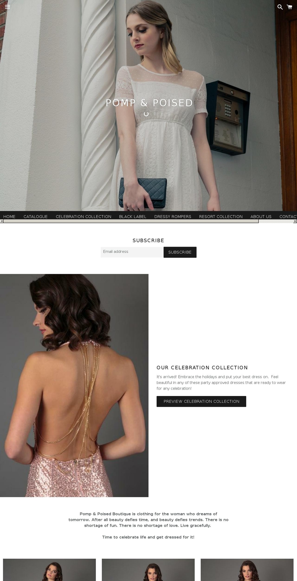 pompandpoised.com — Shopify storefront screenshot
