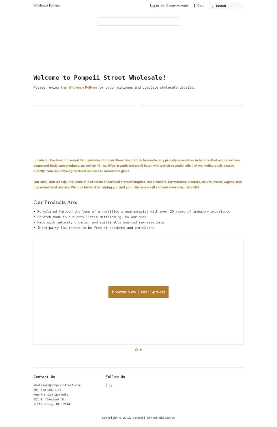 pompeiiwholesale.com shopify website screenshot