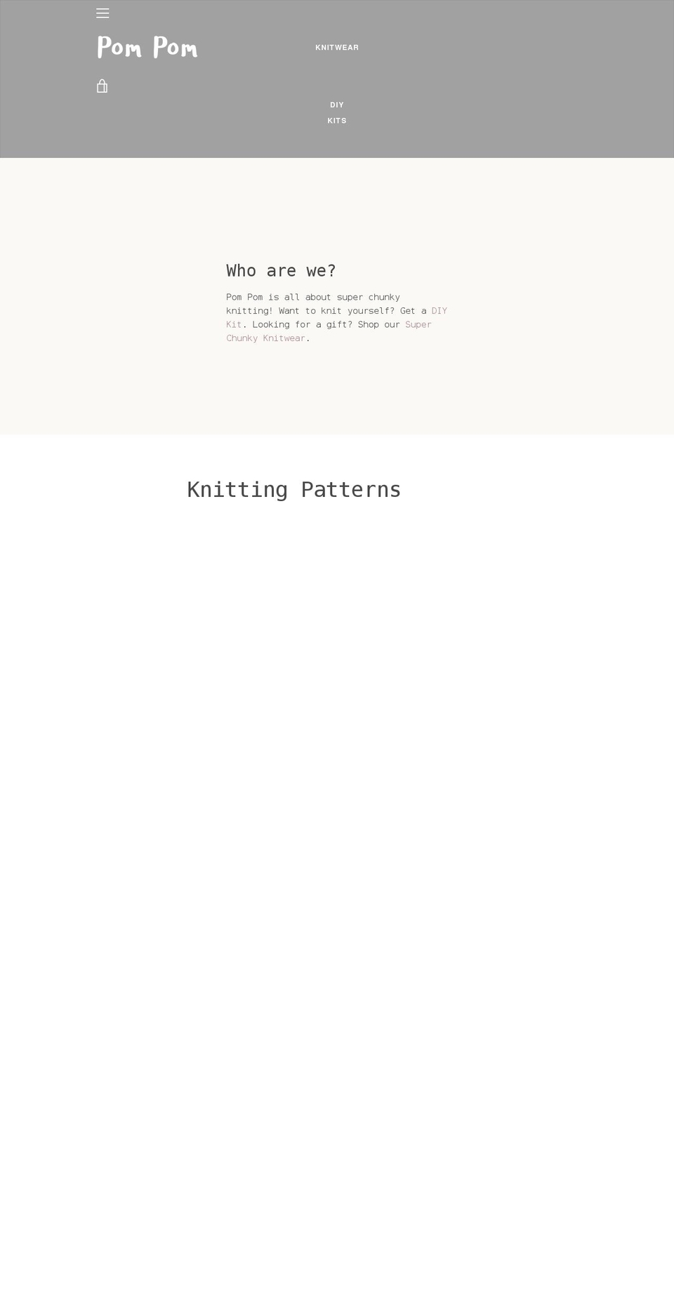 pompom-knits.com — Shopify storefront screenshot