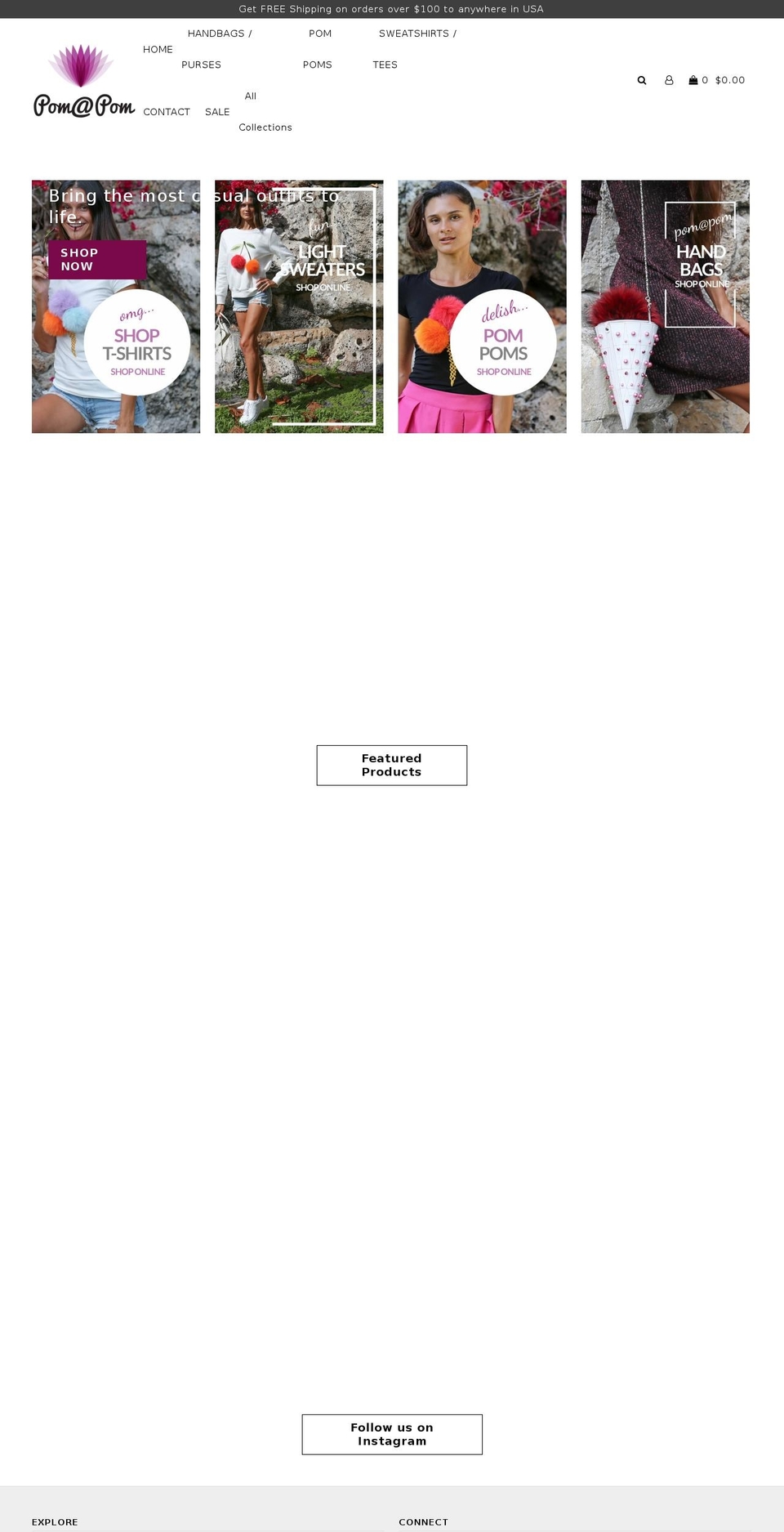 pompommia.com — Shopify storefront screenshot