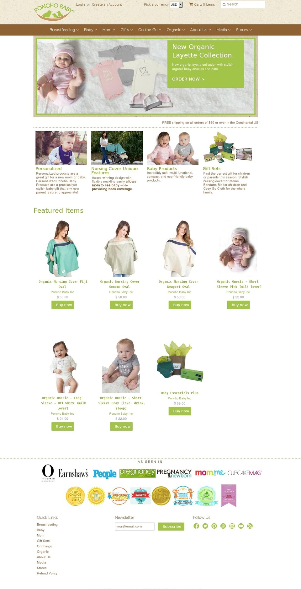 ponchobaby.com shopify website screenshot