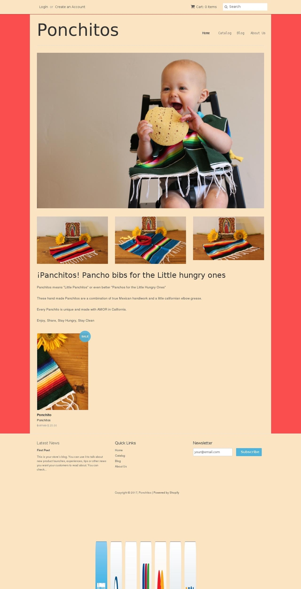 ponchobibs.com shopify website screenshot