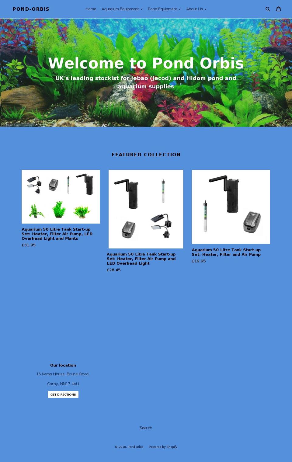 pond-orbis.com — Shopify storefront screenshot
