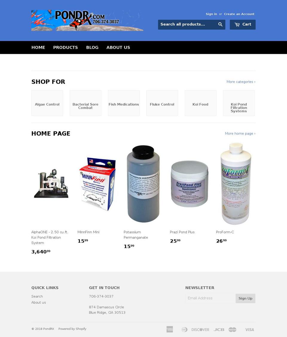 pondrx.myshopify.com shopify website screenshot
