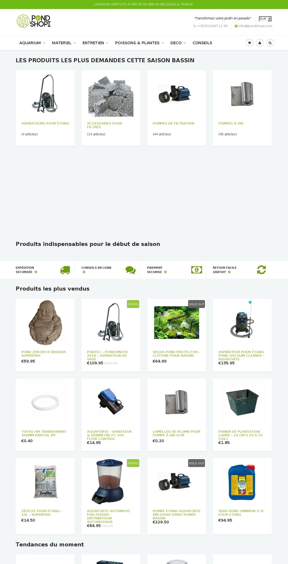 pondshopi.com — Shopify storefront screenshot