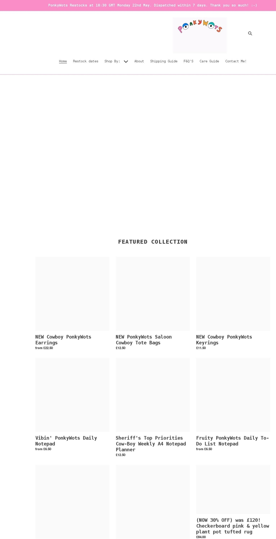 ponkywots.com shopify website screenshot