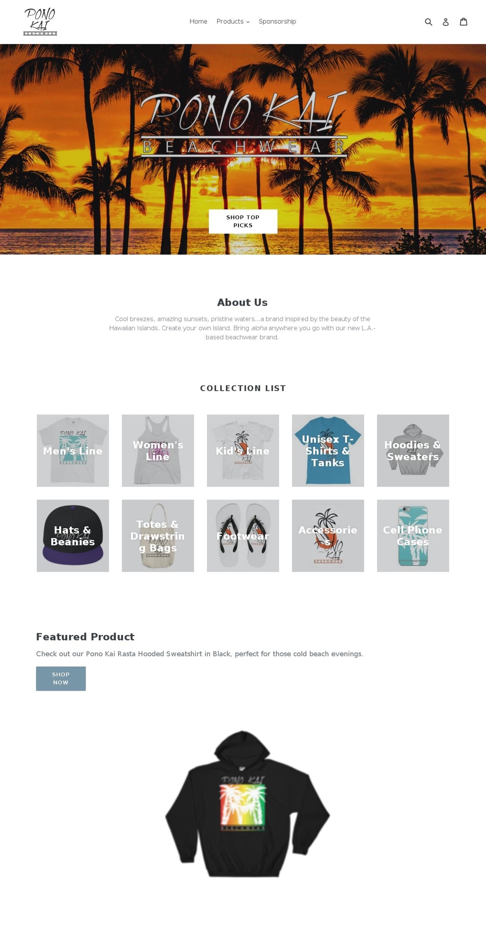 pono-kai.com — Shopify storefront screenshot