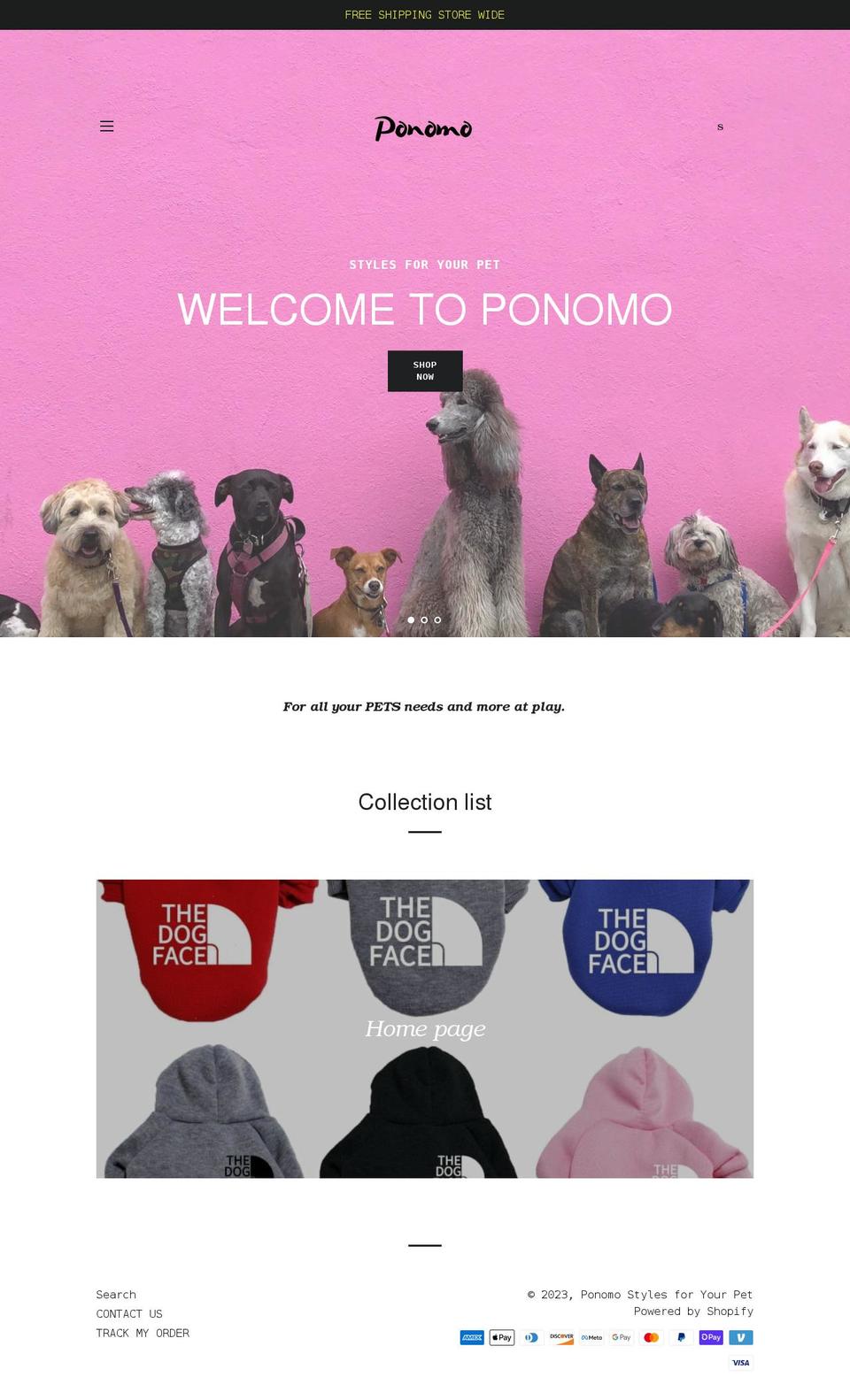 ponomostyles.com shopify website screenshot