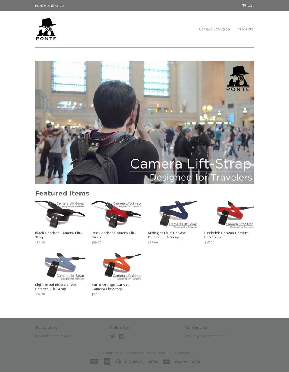 ponteleather.com shopify website screenshot