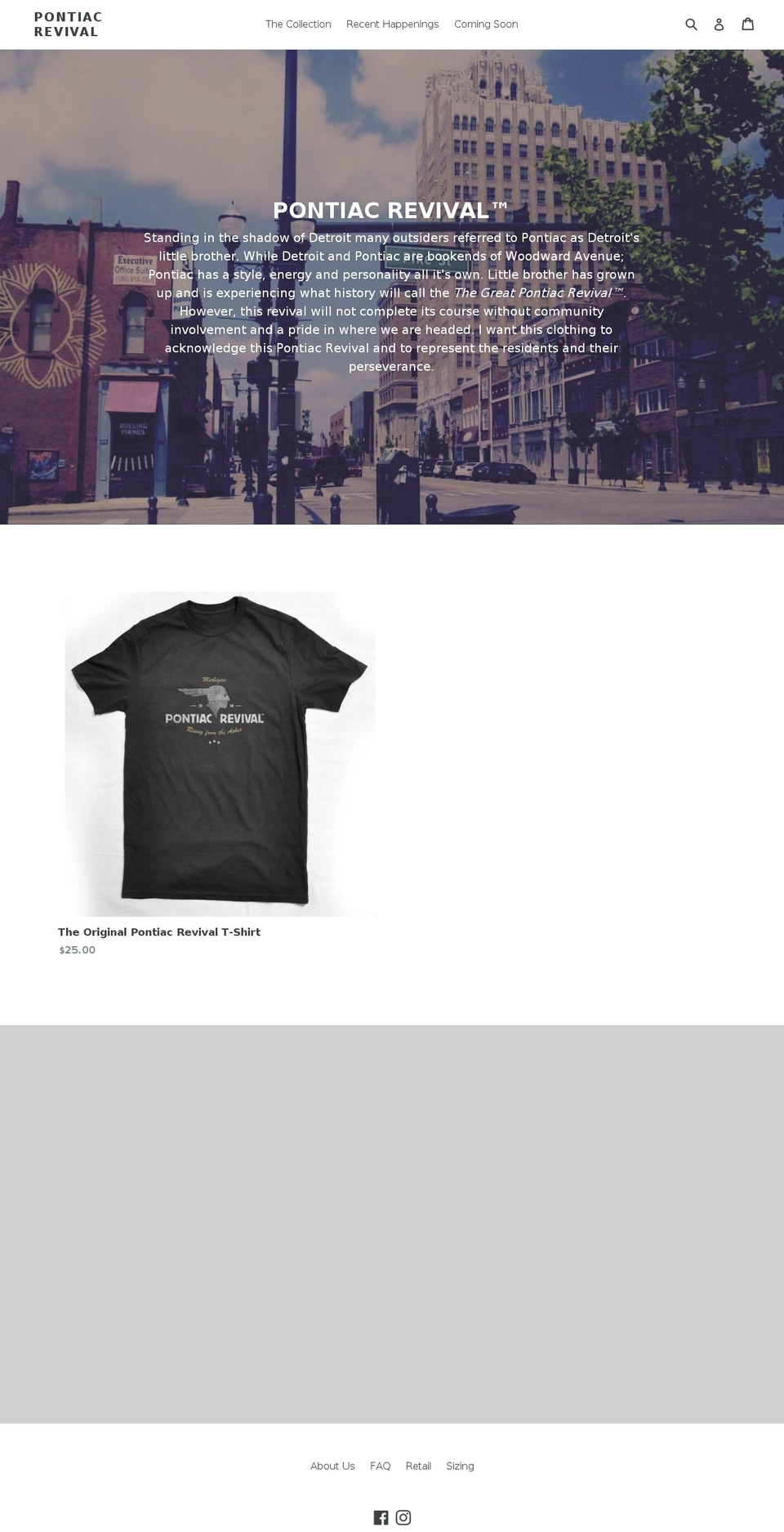 pontiacrevival.com — Shopify storefront screenshot