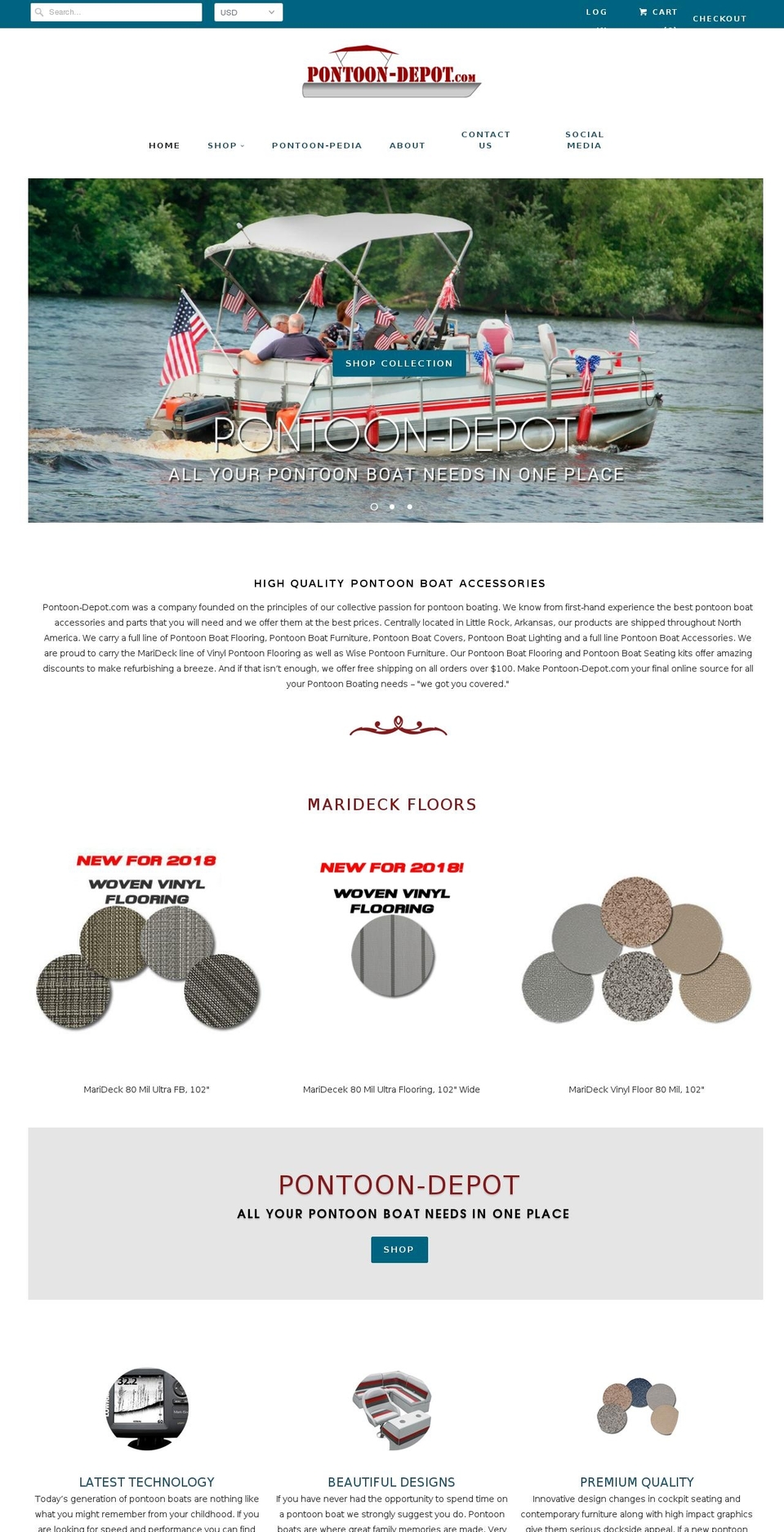 pontoon-depot.com shopify website screenshot
