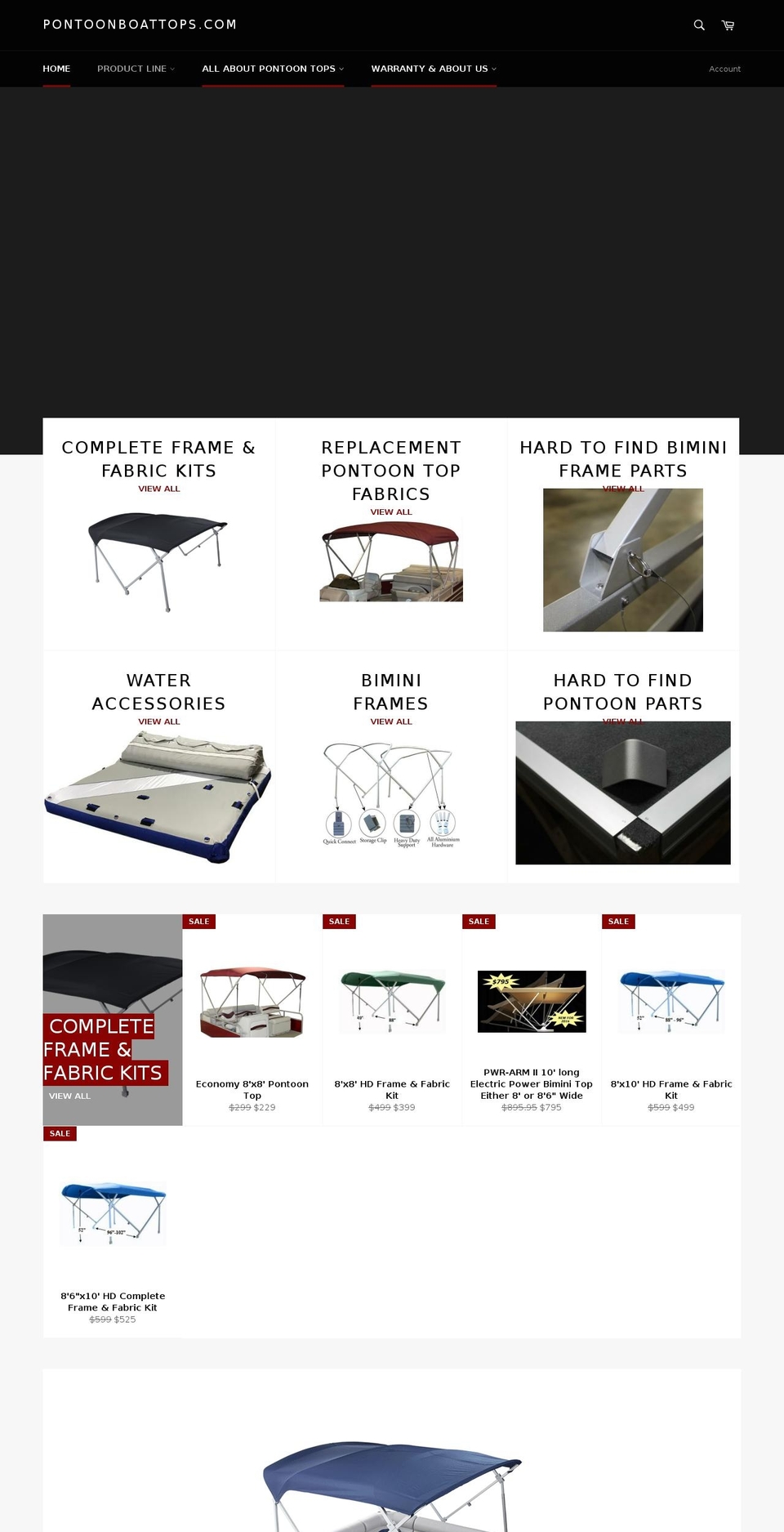pontoonbiminis.com shopify website screenshot
