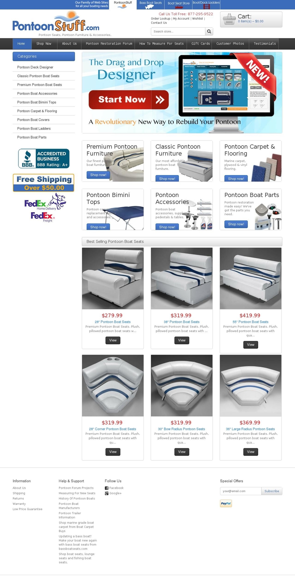 ps-theme-101316 Shopify theme site example pontoonboatfurniture.com